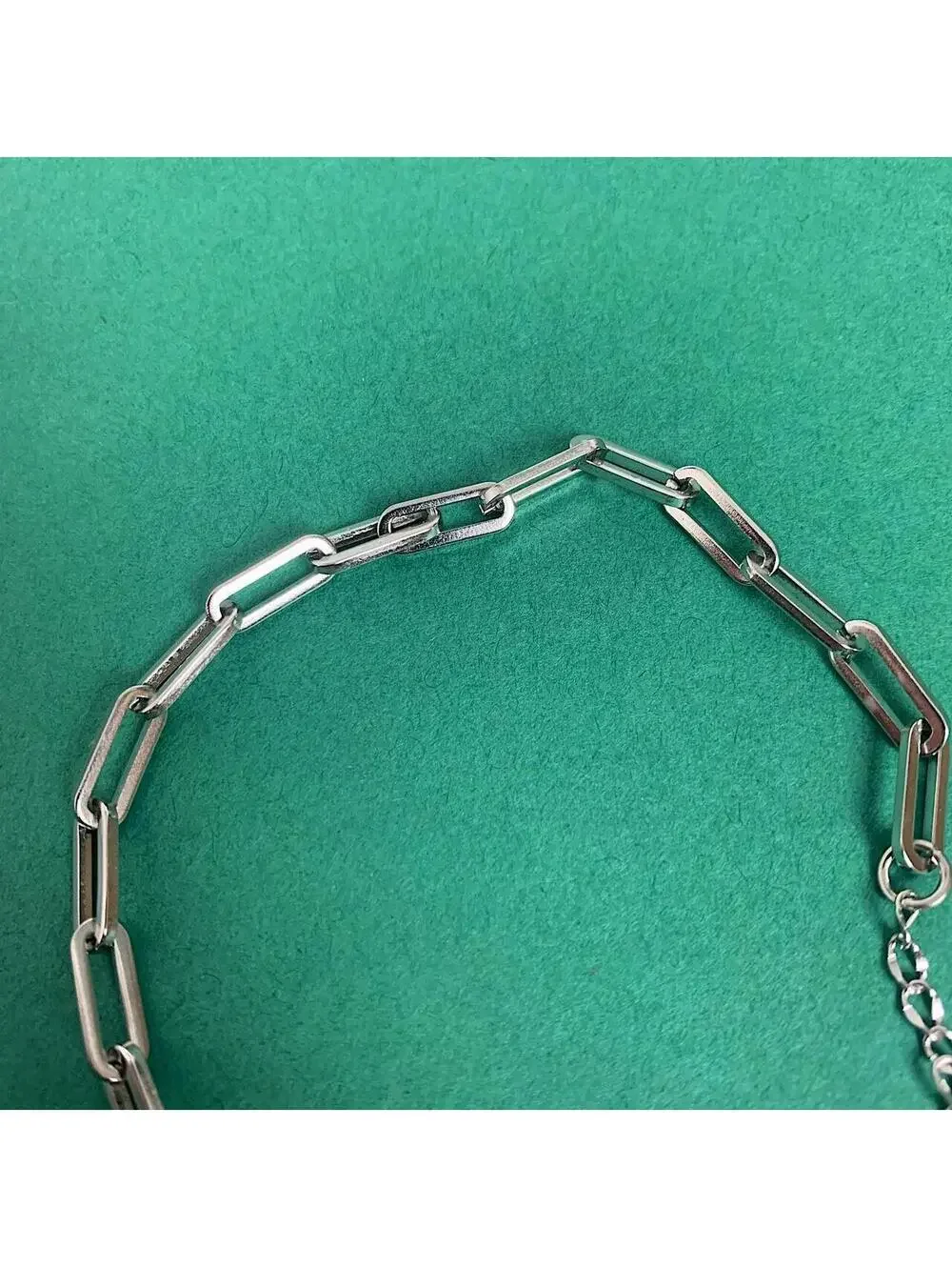 Y2k Cyber Vintage style Paper Clip Stainless Steel Silver Bracelet. High